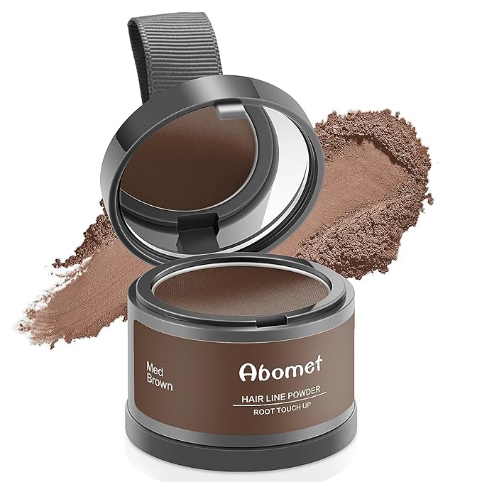 Root Touch Up Instantly Gray Hair Coverage Hairline Powder for Women & Men, Medium Brown for Concealing Hair Loss & Thinning Hair