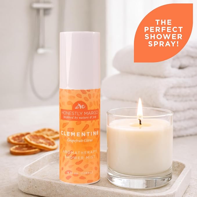 Honestly Margo Aromatherapy Shower Body Mist Citrus (4 Fl Oz, Pack of 1) – Wellness Spray with Essential Oils for Shower Steam, Personal Space Mist – Clean, Cruelty-Free Body Care & Bath Products