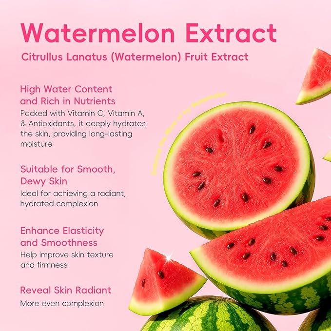 Watermelon & Niacinamide Skin Care Set, Beauty Facial Skincare Products, Routine Skincare for Teens, Nourishing, Hydration, Glow Up, Trendy Stuff for Girls with 3PCS, Birthday Mother's Day Gift