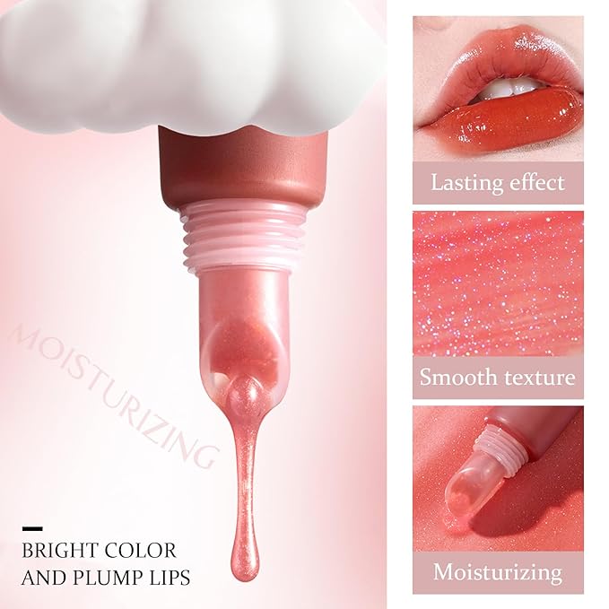Juicy Lip Gloss, Lipgloss for Women and Girls, Lip Plumper, Lip Makeup Hydrating, Tinted Lip Balm, Colorful Lipgloss Moisturizing and Vibrant #cherry