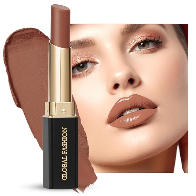 Global Fashion Silk Smooth Matte Lipstick – Long-Lasting, Luxurious Color, Rich Hydration, Lightweight Formula, Lightweight Matte Lip Color for Women, Available in Multiple Shades (107, 0.12 oz)