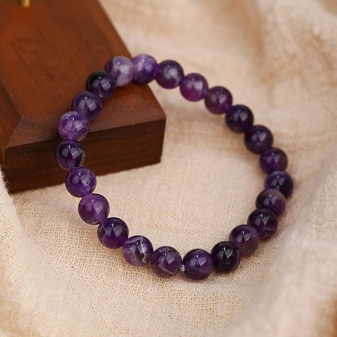 Crystal Vibe 8mm Beaded Bracelets For Women Men - Healing Crystal Bracelet - Adjustable Size