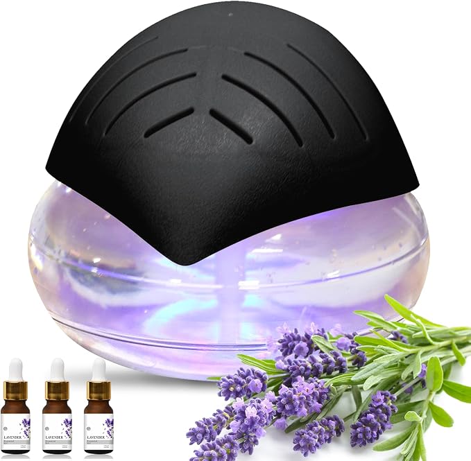 Water Air Purifiers for Home, Air Washer Aroma Diffuser, Air Filter Washer Humidifier, Essential Oils Aroma Fresher with LED Night Light for Office, Bedroom,Air Cleaner for Smoke and Pets(Black)