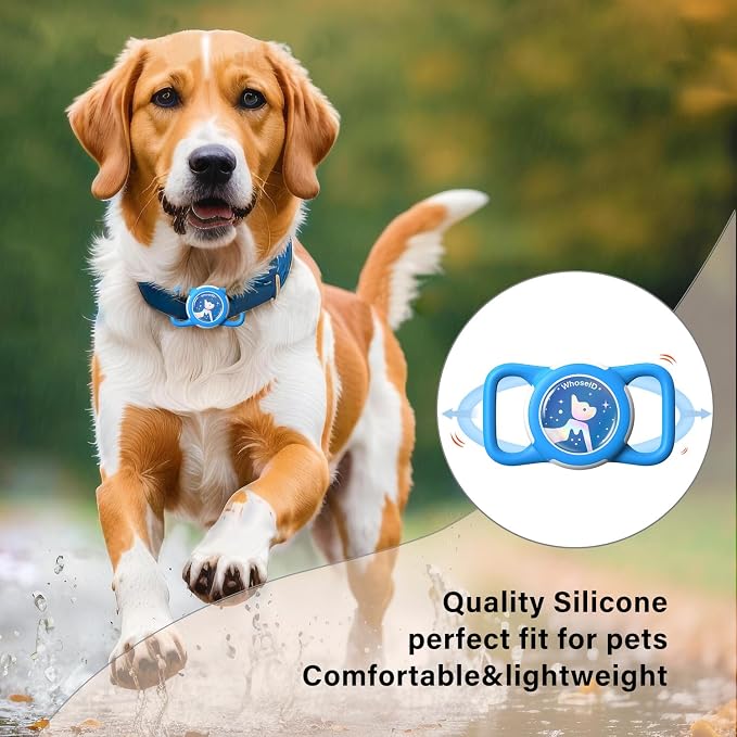 Waterproof AirTag Holder for Dog Collar, Soft Slide-On Dog AirTag Holder | Full-Body Protection, No-Dangle Fit, Ultra-Durable, Lightweight, Tool-Free Installation, Fits Dog & Cat Collars
