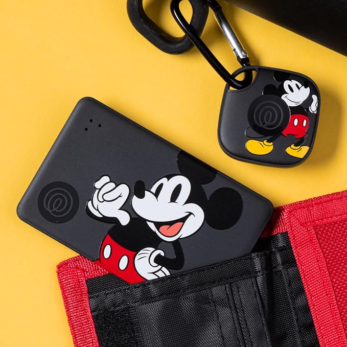 Life360 Tile Starter Pack - Mickey Mouse - Bluetooth Trackers and Item Finders for Keys, Wallets & More. Both iOS and Android Compatible. Phone Finder. 2-Pack (Black Mate/Slim)