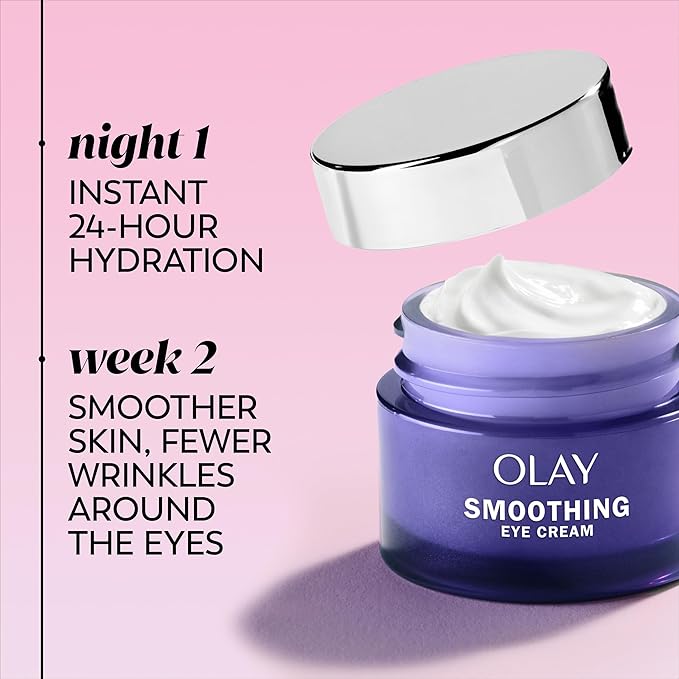 Olay Retinol 24 Night Smoothing Eye Cream, Fragrance-Free, 0.5 Fl Oz