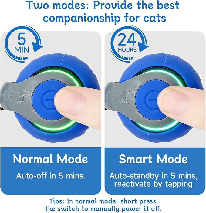 Interactive Cat Toy Ball - Automatic Moving Cat Ball for Indoor Cats with 3 Tails, Rechargeable Silent Kitten Toy for Boredom & Exercise, Rolling Ball Toy with 2 Modes & 2 Speeds.