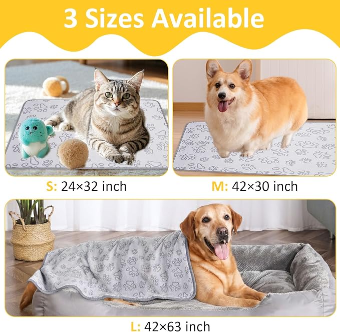 Dog Blankets for Medium Dogs, Cat, Premium Soft Dog Blankets for Small Dog | Washable, Puppy Blanket Dogs Essentials for Puppies (2, Grey, 41" x 30")