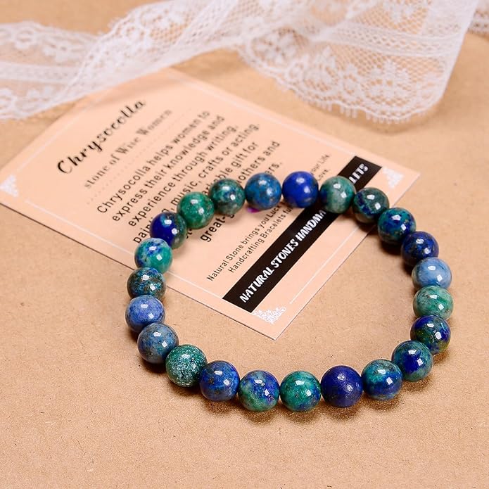 AD Beads Handmade Gemstone Stretch Elastic Bracelet Crystal Healing Reiki Nature's Beauty and Spiritual Essence Unisex