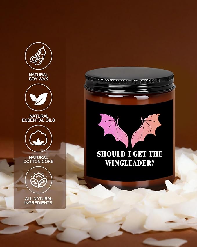 4th Wing Gift Basgiath War College 7oz Scented Candle Fantasy Book Lavender Scented Candles Relaxation Gifts (Candle-Get WINGLEADER)