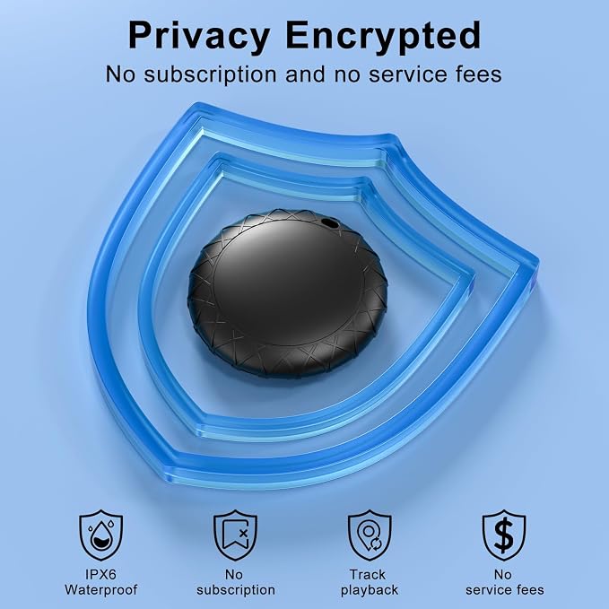 GPS Tracker for Dogs/Cats, Smart Collar with Real-Time Location - Pet Location Tracker with Holder, No Monthly Fee/No SIM Card, Works with iOS Find My, Ultra-Slim, IP68 Waterproof,Compact Design