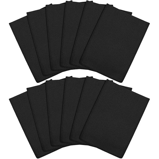 Tatuo 12 Pieces Korean Exfoliating Mitt Glove Italy Towel Body Skin Scrubber Exfoliating Scrubber for Remove Dead Skin Washcloth Korean(Large,Black)