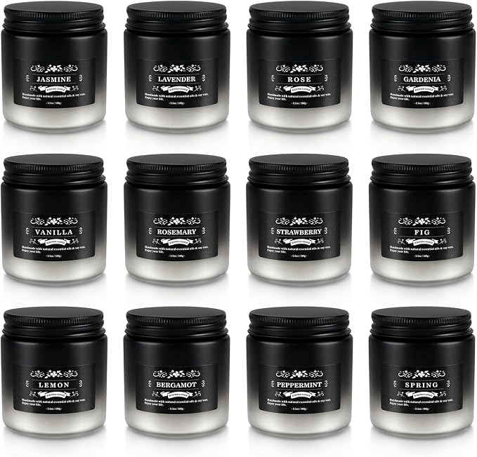 YOROXRG Scented Candles Gifts Set 12 Pack Soy Wax Travel Tin Jar Candles for Home 3.05 OZ for Mom for Christmas, Birthday, Thanksgiving, Mother's Day(Gradient Color)