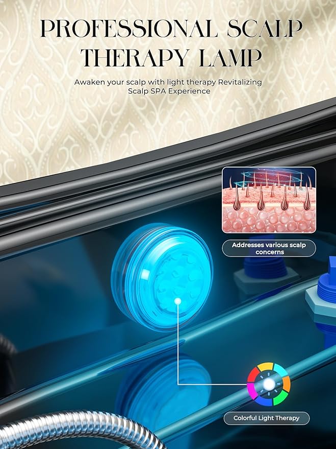 Head Spa Equipment, Portable Head Spa with Large Water Tank | Featuring Water Circulation System & Knob Panel | Ideal for Salon, Barber Shop and Home Use