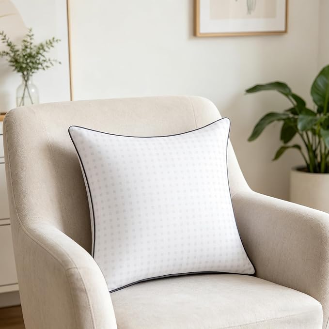 18"x18" Pillow Inserts Set of 2 with 100% Cotton Cover Decorative Square Throw 18 Pillows for Couch, Sofa and Bed - White(2, 18x18)