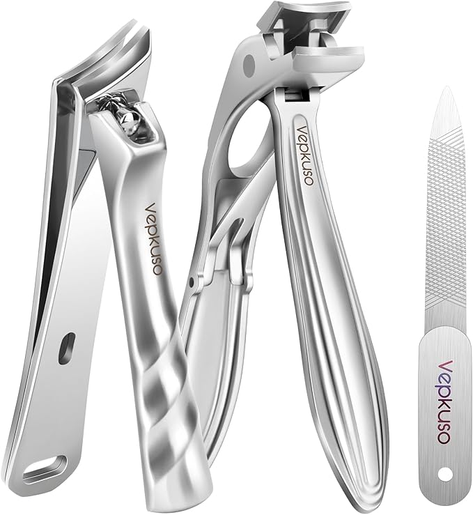 Vepkuso Nail Clippers&Toenail Clippers for Thick Nails for Seniors | Toe Nail Clippers Set for Ingrown Nails for Men | Manicure Kit &Nail Cutter for Women, Gift Idea