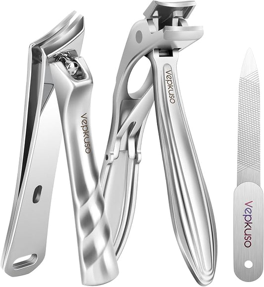 Vepkuso Nail Clippers&Toenail Clippers for Thick Nails for Seniors | Toe Nail Clippers Set for Ingrown Nails for Men | Manicure Kit &Nail Cutter for Women, Gift Idea
