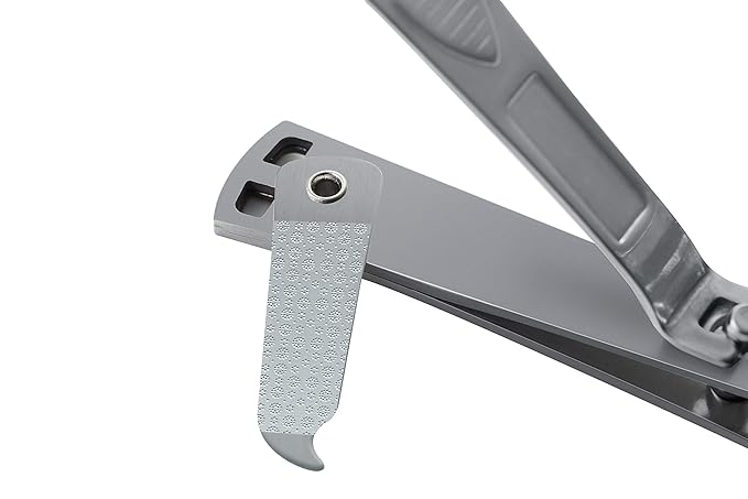 Nail Clippers with Swing Out Nail Cleaner/Nail File - Fingernail Clippers/Toe Nail Clippers. Sharp Stainless Steel with Wide Easy Press Lever