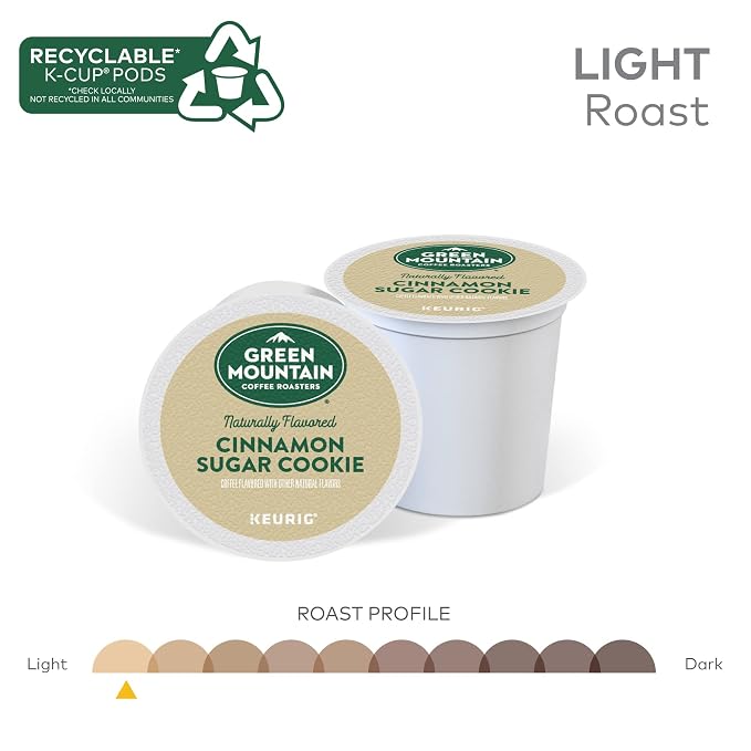 Green Mountain Coffee Roasters light roast Pod Cinnamon Sugar Cookie Coffee, 12 Count