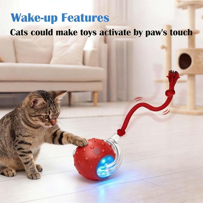 Tiny Fetch Motion Dog Toy,Interactive Cat Toy Rolling Ball