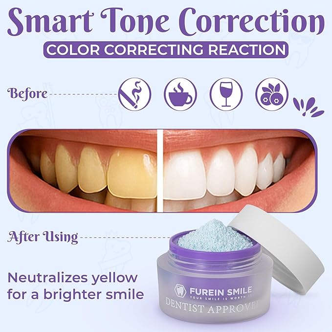 Natural Mint Teeth Whitening Powder, Fluoride Free, 0.63 oz, Fresh Breath Care