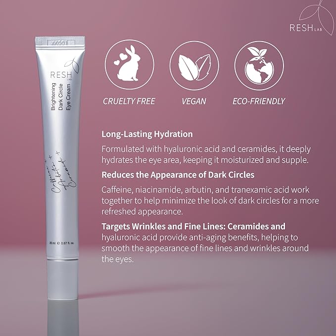 Dark Circle Eye Cream with Caffeine, Tranexamic Acid & Arbutin – 20ml | Anti-Aging Eye Treatment for Wrinkles, Dark Circles, Puffiness & Fine Lines | Hydrating Under Eye Cream