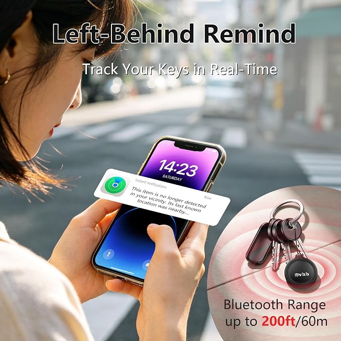 2026 Air Tracker Tags, Bluetooth Smart Tags Works with Apple Find My & Android Devices,100dB Loud Sound IP67 Key Finder Item Locator, GPS Tracking Device for Wallet Luggage Car Dog Pets-1Pack