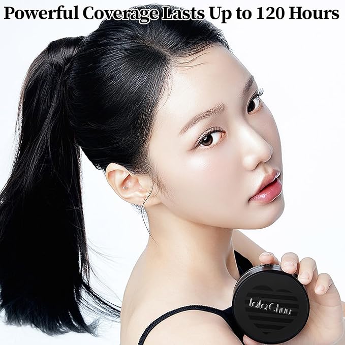 LALACHUU Hair Powder, Hair Powder for Women & Men Root Touch Up Hair Color, Hairline Powder Instantly Gray Water-Resistant Bald Spot Concealer 0.53 Ounce (Natural Black, 0.14 Ounce)