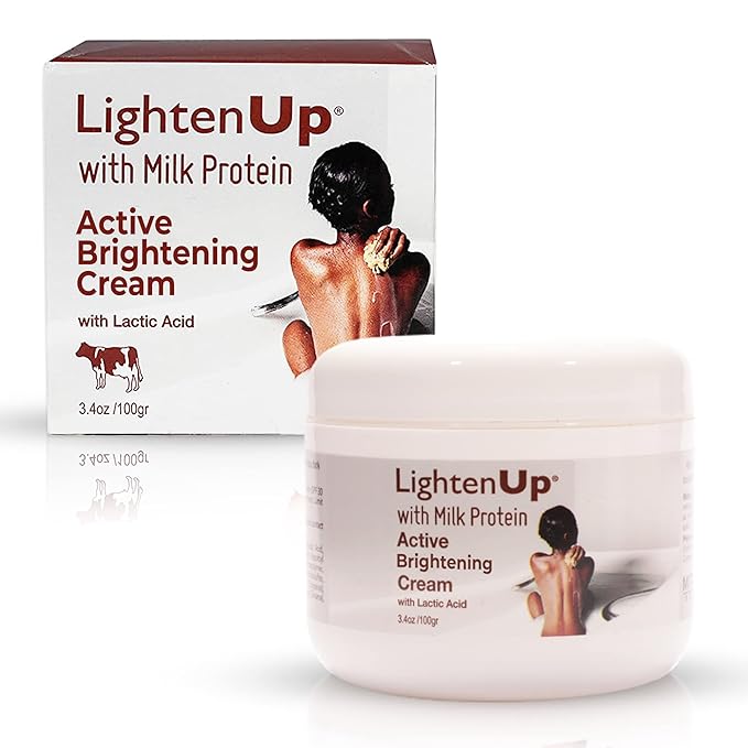 Lighten-Up, Lactic Acid Cream, 3.4 Fl oz 100ml, Skin Brightening Cream for Body, Knees, Underarms, Armpit, Intimate Parts, Face