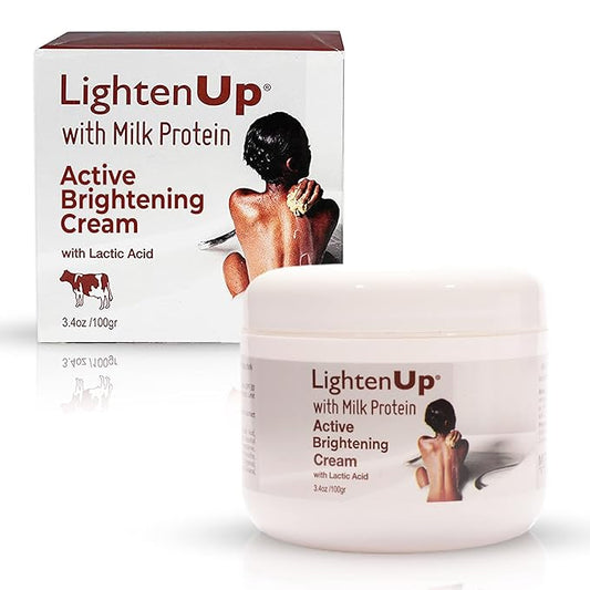 Lighten-Up, Lactic Acid Cream, 3.4 Fl oz 100ml, Skin Brightening Cream for Body, Knees, Underarms, Armpit, Intimate Parts, Face