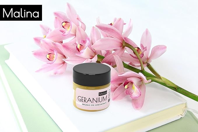 Malina™ Organic Geranium Eye Concentrate | Anti-Aging | Reduce Puffiness | Supress Inflammation | Pure Essential Oil | No Fragrance | Handmade