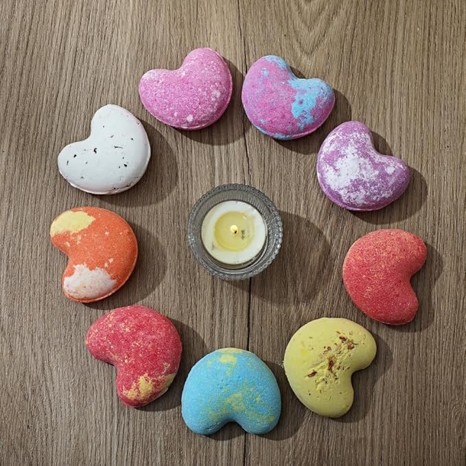 LADO PETRA Bath Bombs Gift Set for Christmas, 9 x 1.41 Oz/ 40g. Essential Oil Spa Bomb Fizzies, Relaxation, Moisturizing and Fun for Women, Wife, Mom, Girls, Teens, Daughter and Her