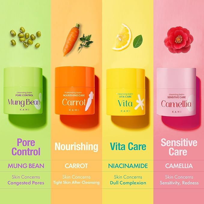 KAHI Cleansing Balm Nourish Care Carrot - Makeup Remover Balm with Carrot Seed Oil, Shea Butter & Cranberry Scrub - Gentle Exfoliating Korean Skincare 1.69 oz