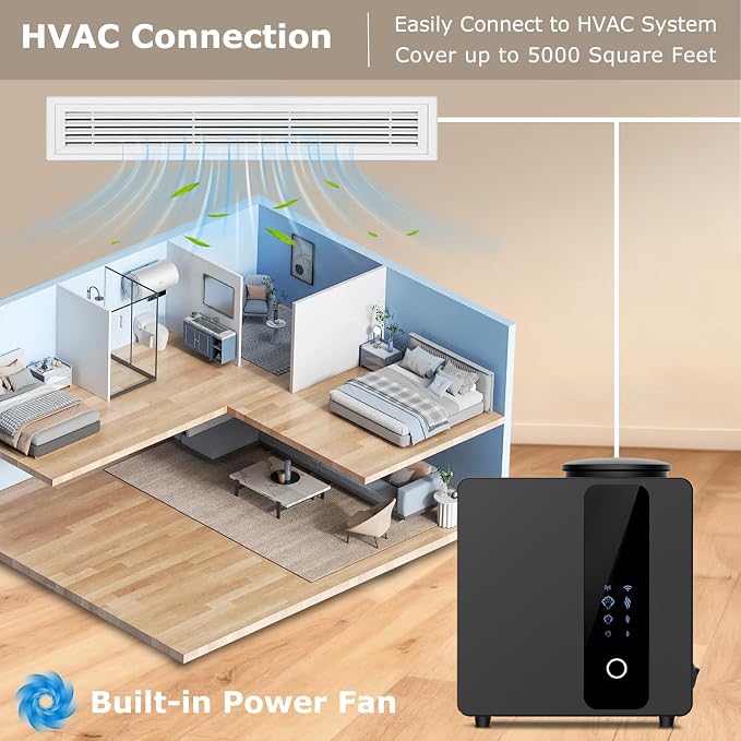 2026 Upgraded HVAC Scent Diffuser Machine Cover 4500 Sq.Ft with Wi-Fi Control for Large Room, Scent Air Machine for Home, Waterless Cold Air Aromatherapy Essential Oil Diffuser for Hotel,Office-Black