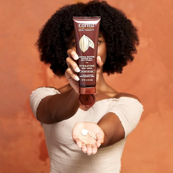 Cantu Therapy Cocoa Butter Hydrating Body Cream for very Dry Skin, 8.5 Oz