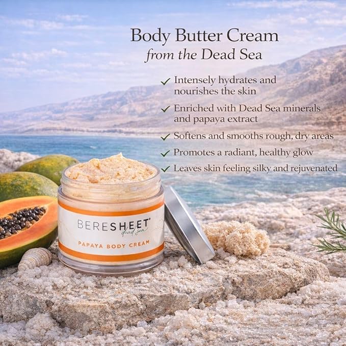 Papaya Body Butter Butter Cream – Lightweight Hydrating Moisturizer with Papaya Extract, Shea Butter & Almond Oil – Fast-Absorbing, Non-Greasy Body Cream for All Skin Types