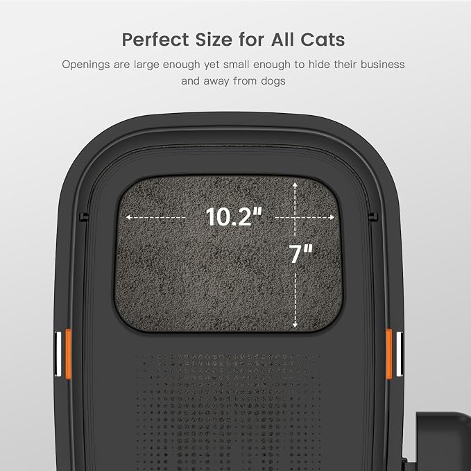 XL Stainless Steel Cat Litter Box with Lid, Top Entry, Mat & Scoop Included | XL for Big Cats, High Sides Enclosed Design, Anti-Urine Leakage, Non-Stick Odor-Free, Easy Clean, Reduce Litter Tracking