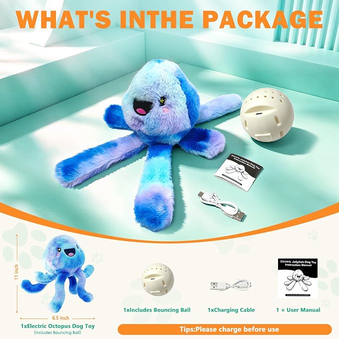 Fuufome Interactive Automatic Jumping Dog Toy for Small, Medium & Breeds to Keep Them Busy
