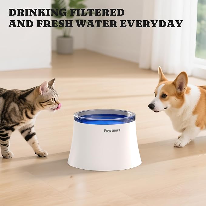 Pawtners Dog Water Fountain, 8 Replacement Filters for 10in/6.7in Fountain | Multiple Filtration, filter out hair, dust, debris and adsorb heavy metal ions, Suitable for Small Medium Large Dogs Cats Pet