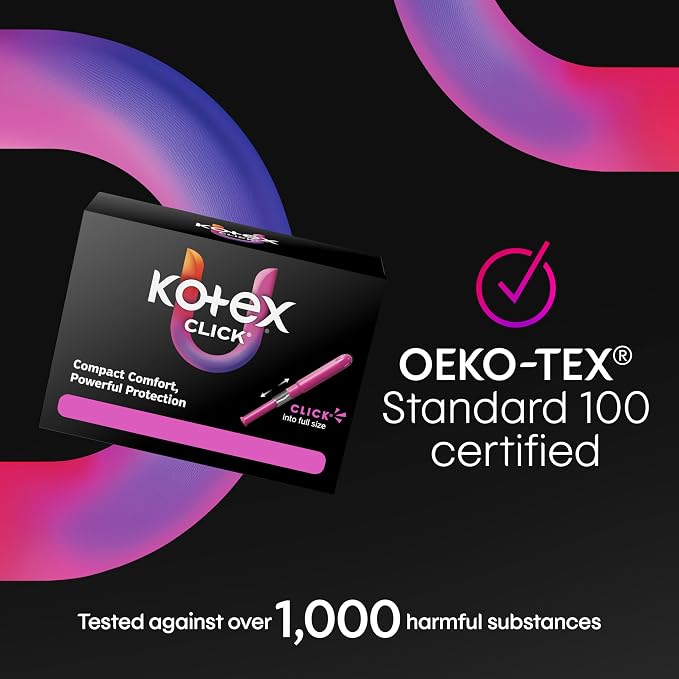 U by Kotex Tampons, Click Compact, Regular Absorbency, Unscented, 45 Count