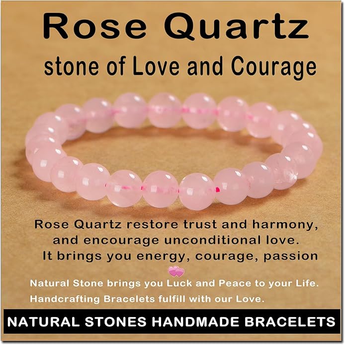 AD Beads Handmade Gemstone Stretch Elastic Bracelet Crystal Healing Reiki Nature's Beauty and Spiritual Essence Unisex