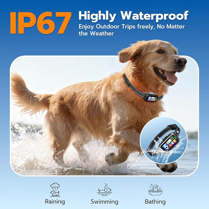 Bark Collar for Small Medium Large Dogs 8-100lbs | Upgraded Smart AI Anti Barking Collar w/AirTag Holder, 5 Modes (Beep/Vib/Safe Shock), Adjustable Sensitivity, Bark Counter, Rechargeable Waterproof