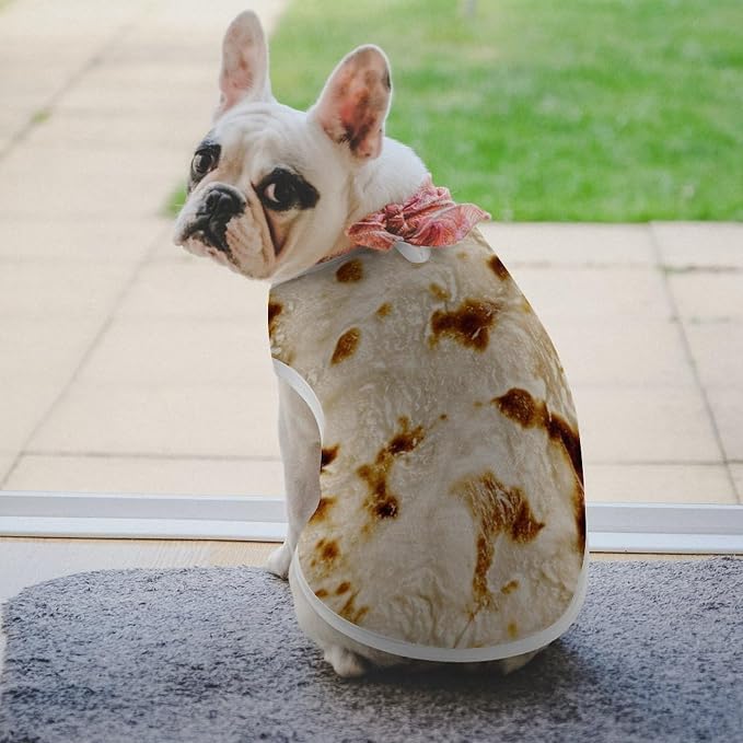 Cute Cat Shirt Soft Breathable Clothes Dog Tank Tops for Small Large Pet Burritos Tortillas Cute