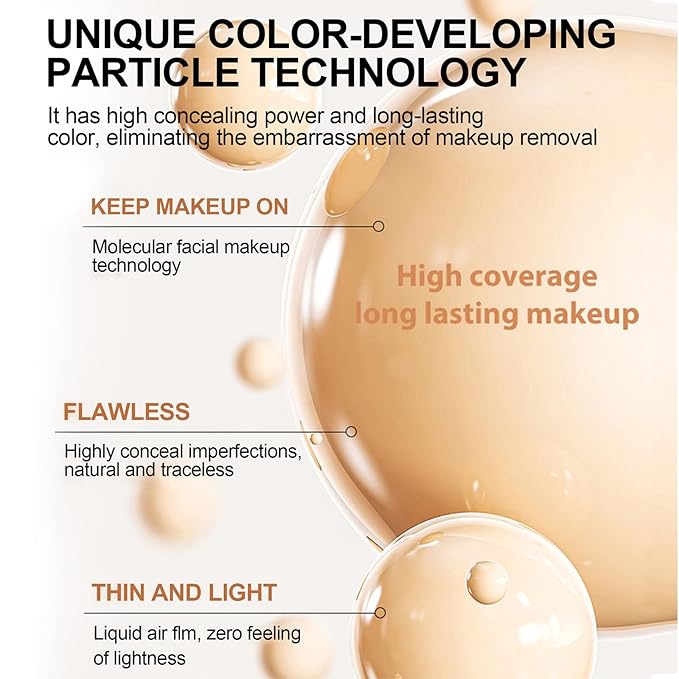Foundation 4 in 1 - Medium Spectrum with SPF 50+ Inspired, Hydrating Color Changing Foundation Makeup Liquid - Longwearing & Waterproof for Sport, Dancing