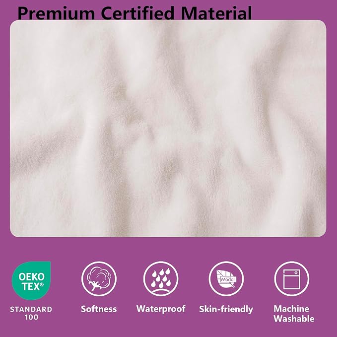 Waterproof Blanket - Reversible Dog Throw as Furniture Protector | Soft Velvet & Flannel, TPU Leak-Proof Liner, Machine Washable, Fits Couch and Bed, 52" x 82", Purple/Cream