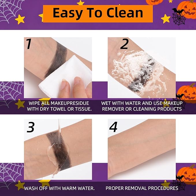 Halloween Black Cat Makeup Kit, Ears Headband, Lipstick, Professional Costume Accessories for Balck Cat Cosplay Party SFX Makeup