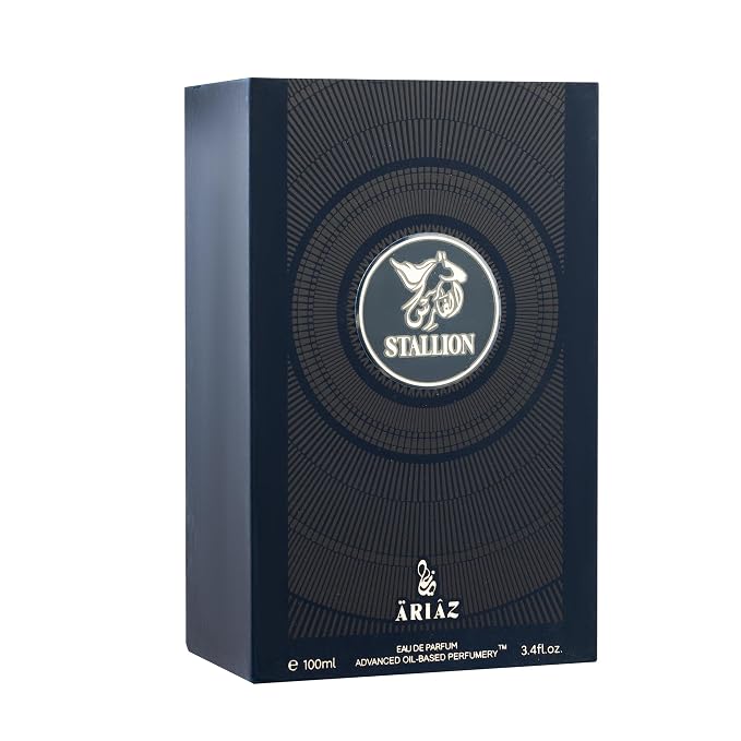 ARIAZ Stallion Men Eau De Parfum 3.4 Oz - Citrus Woody Cologne with Grapefruit, Ambrox, Woodsy Notes, Musk - Bright Daytime Fragrance for Summer
