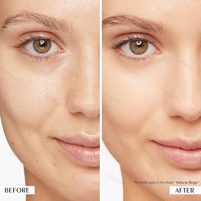 KYDA Mineral Powder, SPF 35, 4-in-1 Mineral Pressed Powder Foundation with Concealer and Setting, Matte Weightless Pressed Foundation, Light to Medium Coverage, NATURAL BEIGE