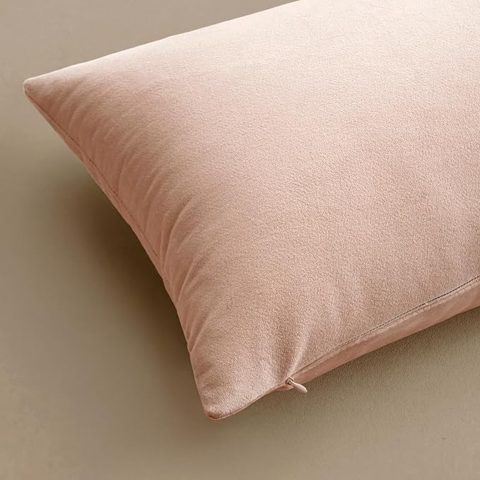 MIULEE Velvet Throw Pillow Covers 20x20 Inch Pack of 2 Pink | Soft Solid Decorative Pillow Covers, Modern Luxury Home Decor, for Couch Chair Sofa Bedroom Livingroom