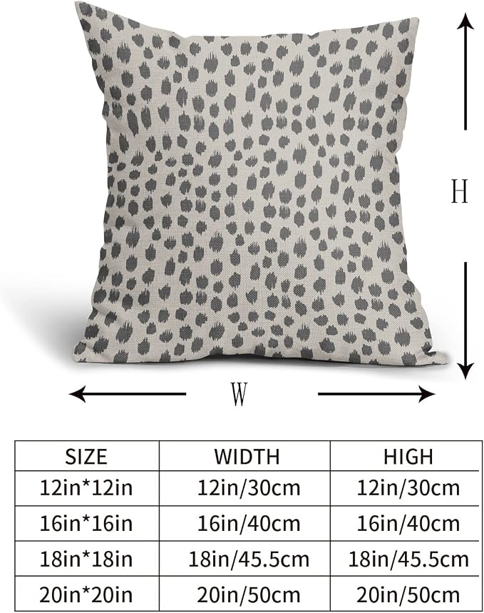Grey Gray Cream Pillow Covers 20x20 Set of 2 Boho Design Polka Dot Throw Pillows Modern Brush Strokes Print Decorative Outdoor Pillowcase Square Cushion Cover Linen Pillow Case for Home Sofa Couch Bed
